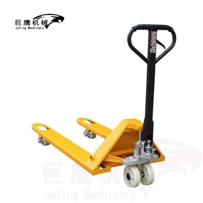 Wholesale price Popular Casting pump 2500kg Hand Pallet truck with reinforcing plate for warehouse handing